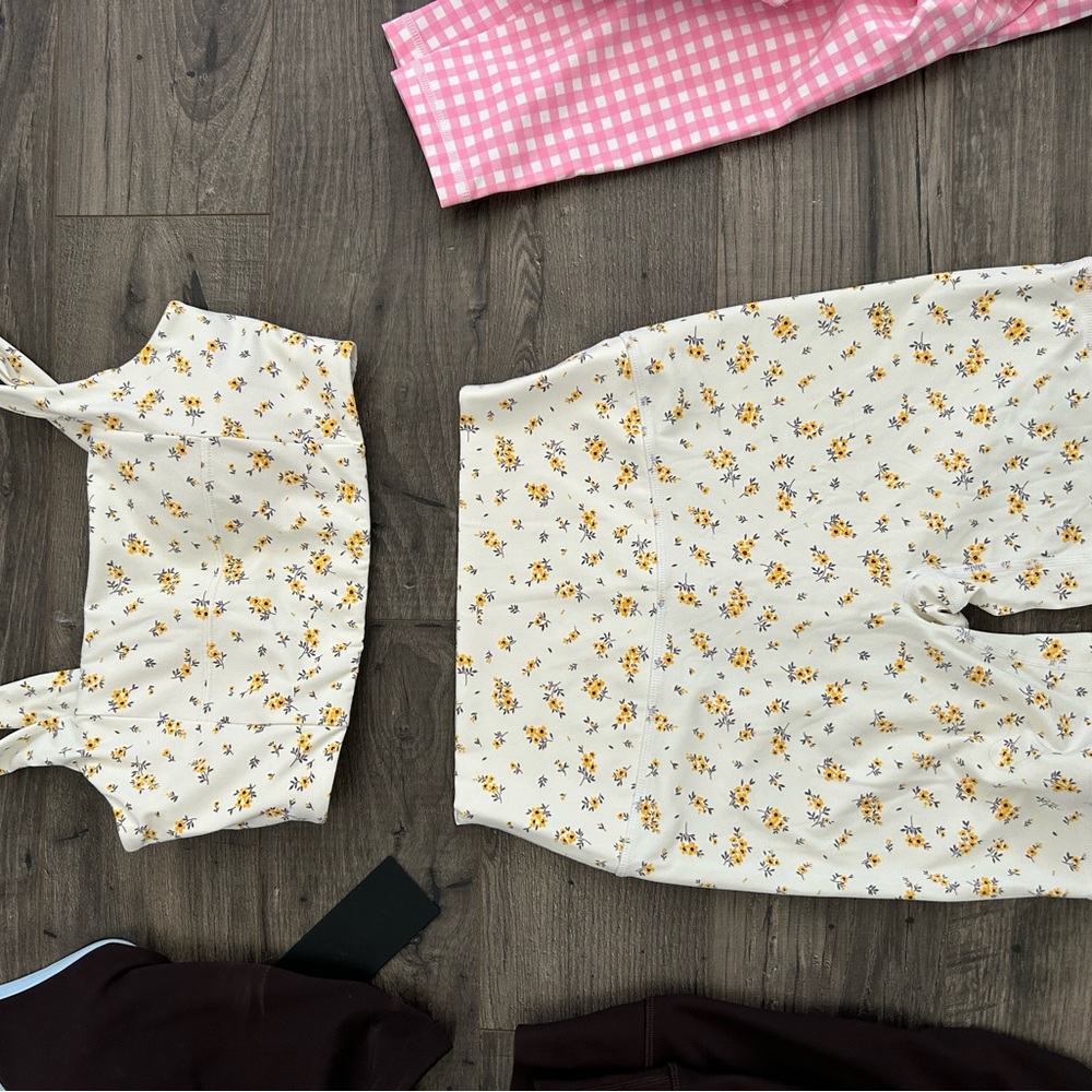 Floral Yellow and White Women's Two-Piece Set